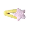 A cute girlish headwear decorated with yellow plush hair clips and pink stars Item Picture